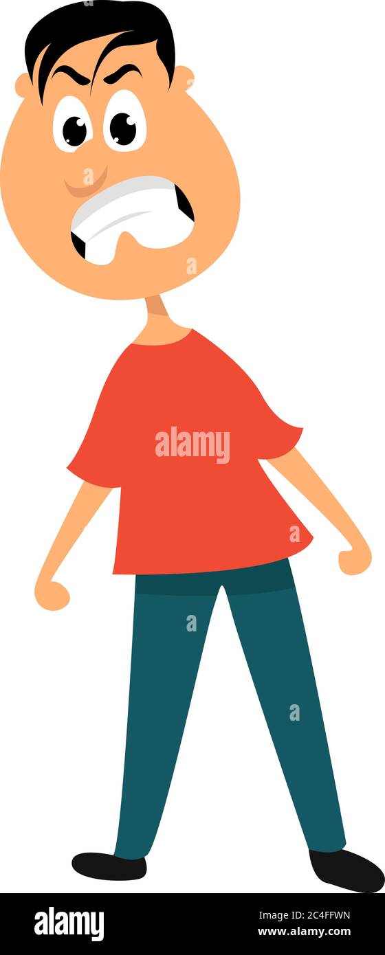 Angry Man Illustration Vector On White Background Stock Vector Image 