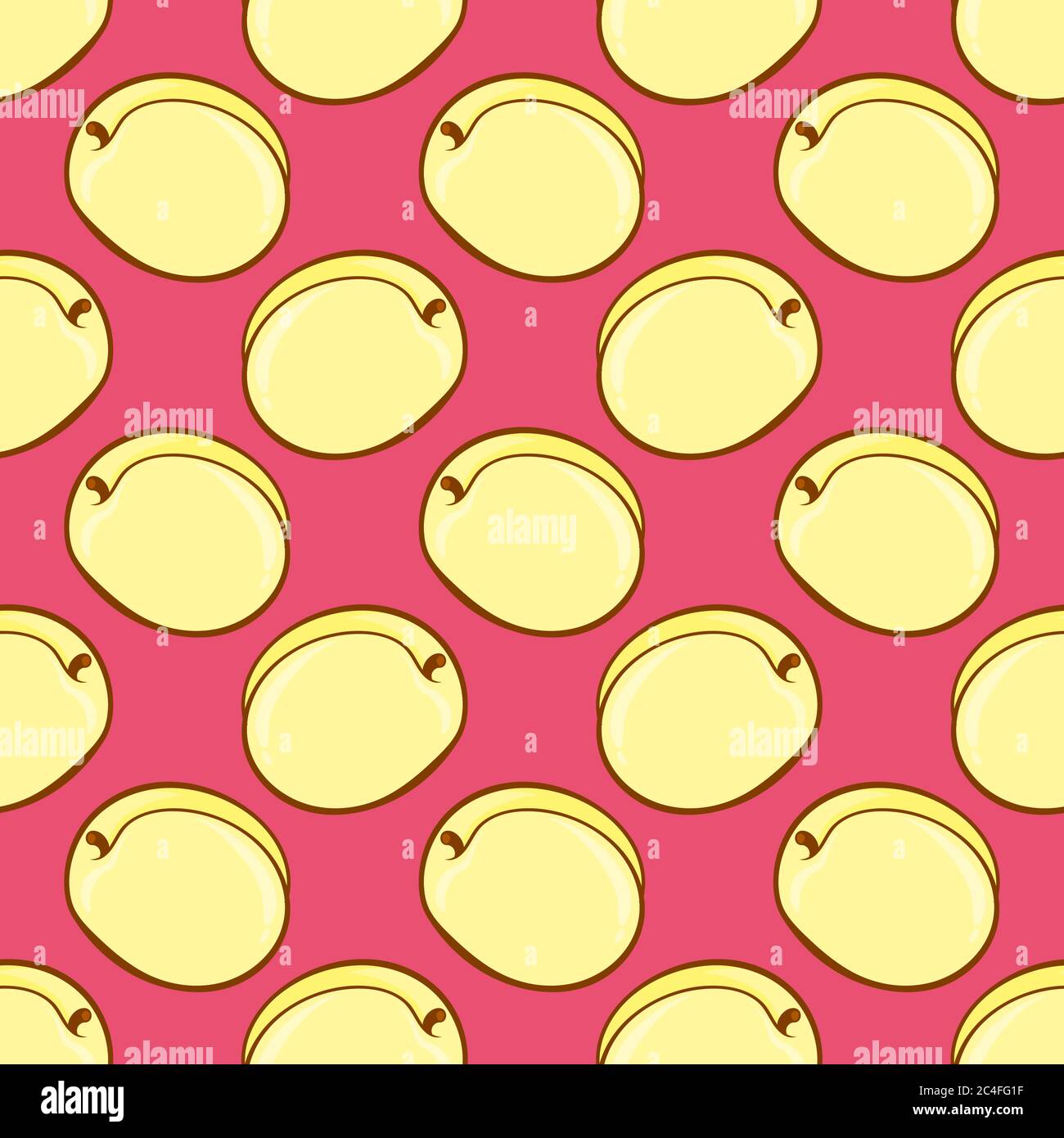 Apricots pattern, seamless pattern on red background. Stock Vector