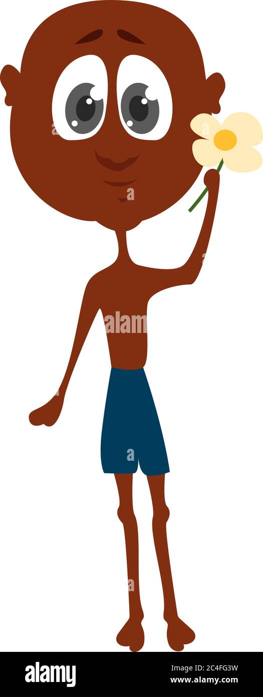 Skinny African boy, illustration, vector on white background Stock Vector  Image & Art - Alamy