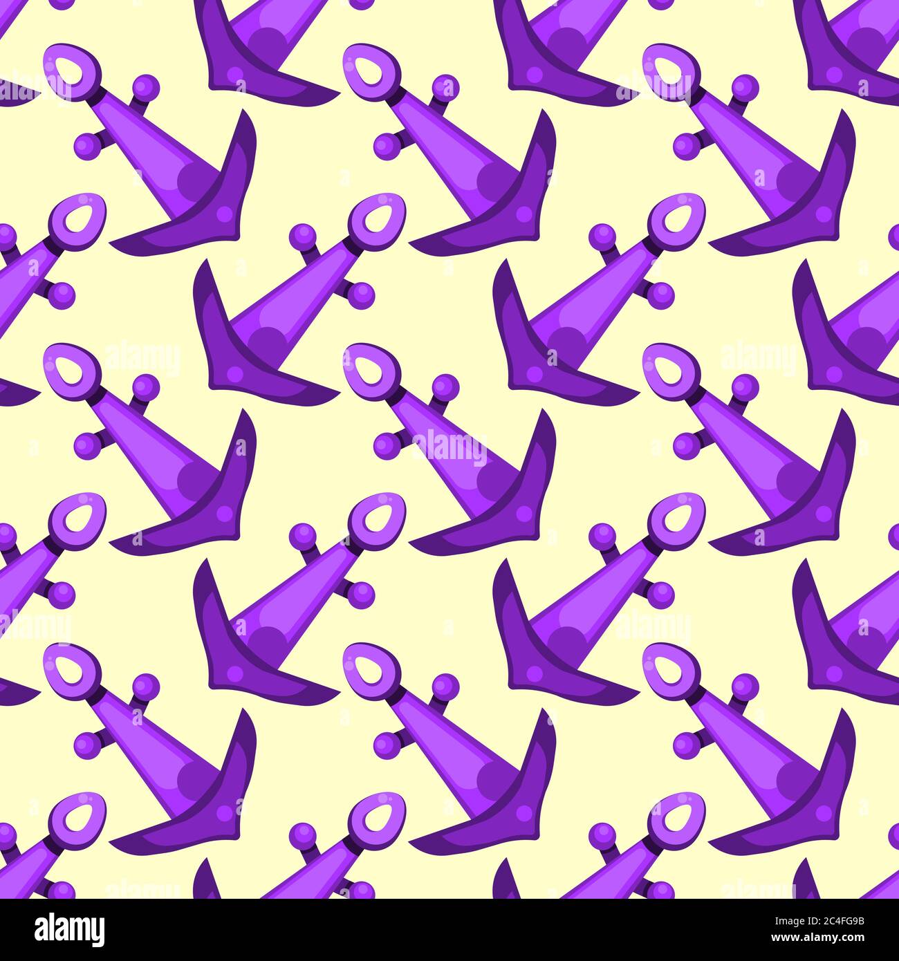 Anchors pattern, seamless pattern on white background. Stock Vector