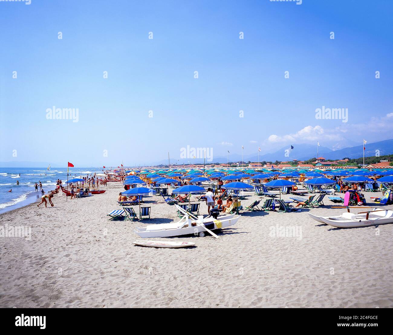 Beach view, Forte dei Marmi, Province of Lucca, Tuscany Region, Italy Stock Photo