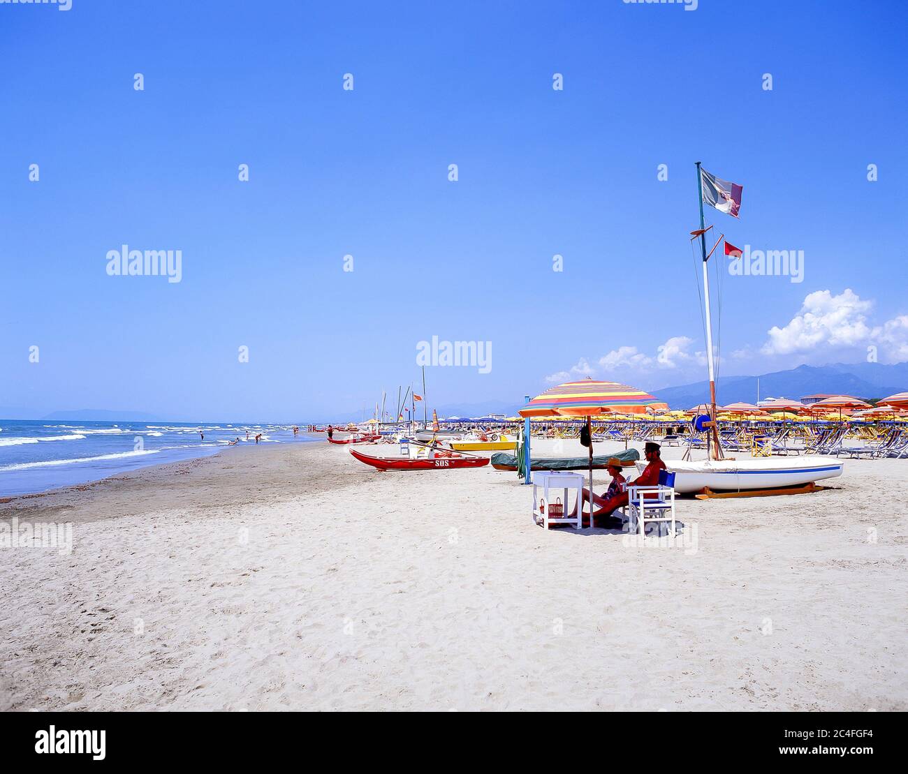 Beach view, Marina di Pietrasanta, Province of Lucca, Tuscany Region ...