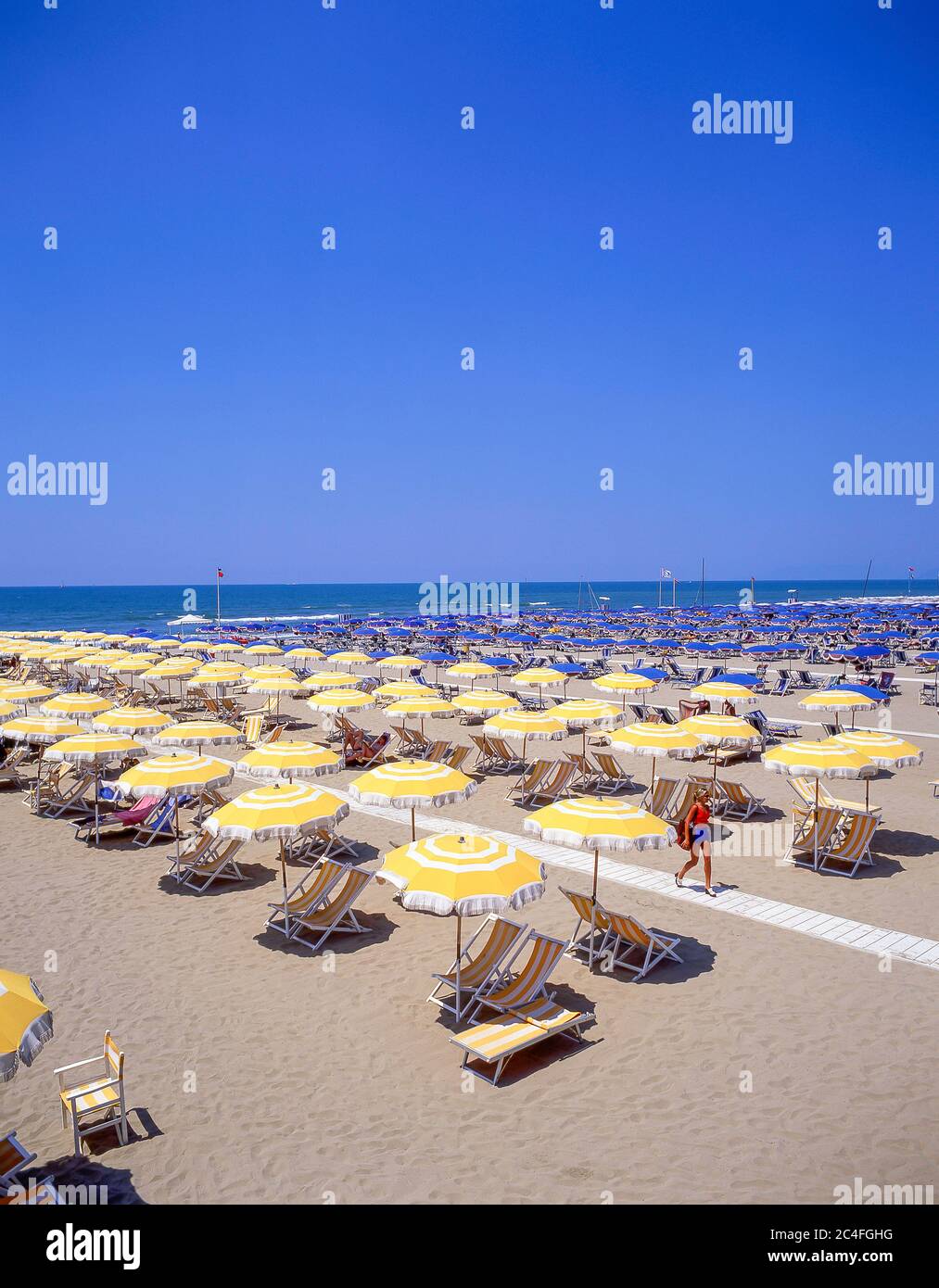 Beach view, Lido di Camaiore, Province of Lucca, Tuscany Region, Italy Stock Photo