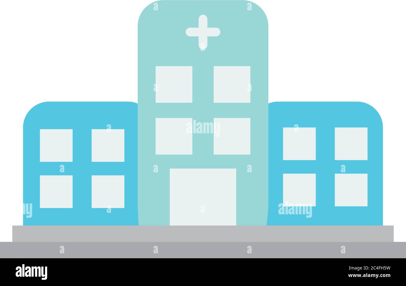 hospital building icon over white background, flat style, vector ...
