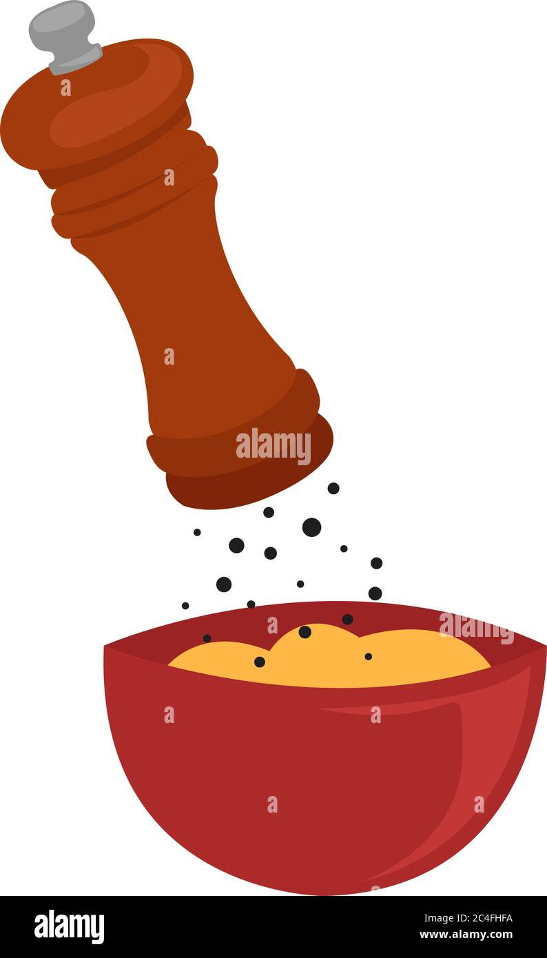 Vintage pepper mill on black Stock Vector Images - Alamy