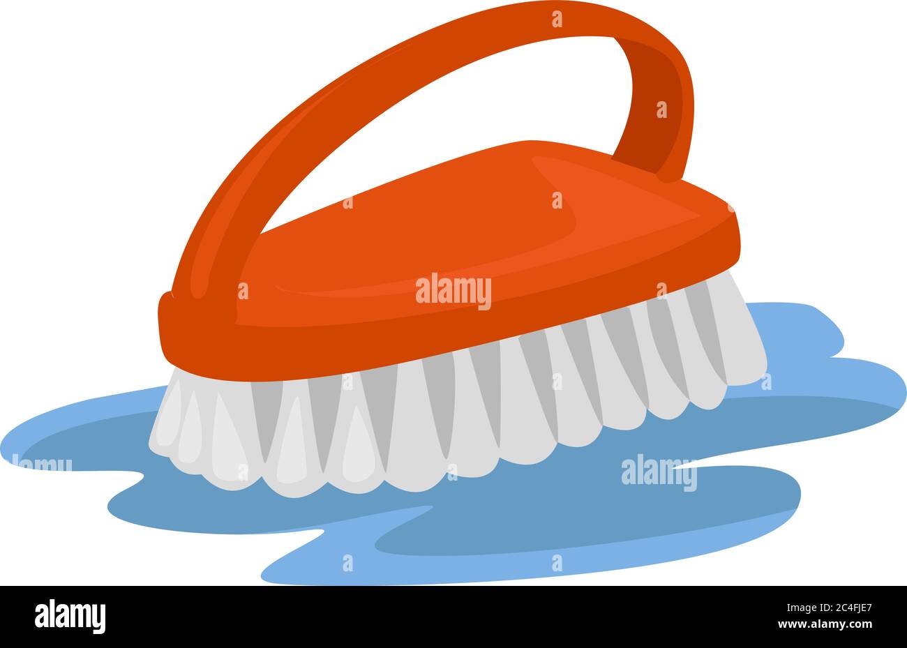 Cleaning brush, illustration, vector on white background Stock Vector