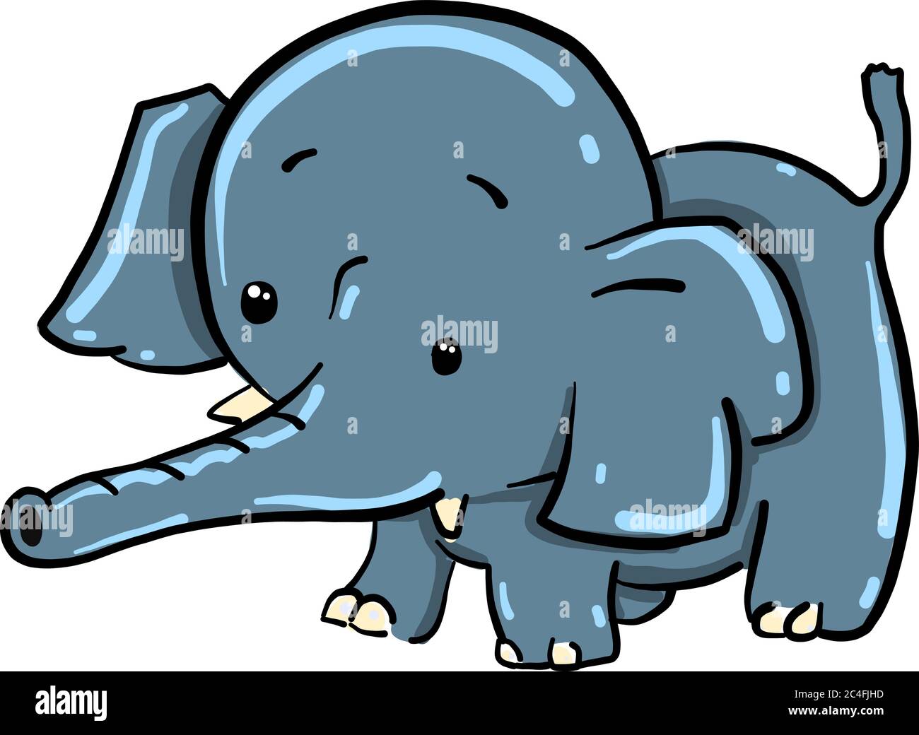 Little elephant, illustration, vector on white background Stock Vector ...