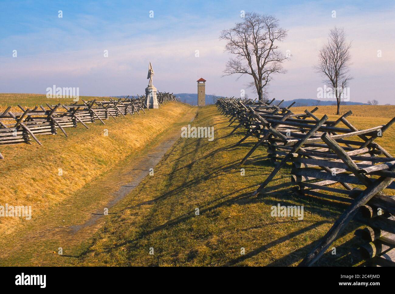 SHARPSBURG, MARYLAND, USA - Sunken Road, Bloody Lane, at Antietam National Battlefield, Civil War. Stock Photo