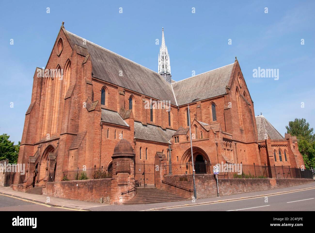 The University of Strathclyde Barony Church Hall Castle Street Glasgow Scotland United Kingdom exterior view red sandstone victorian gothic former chu Stock Photo