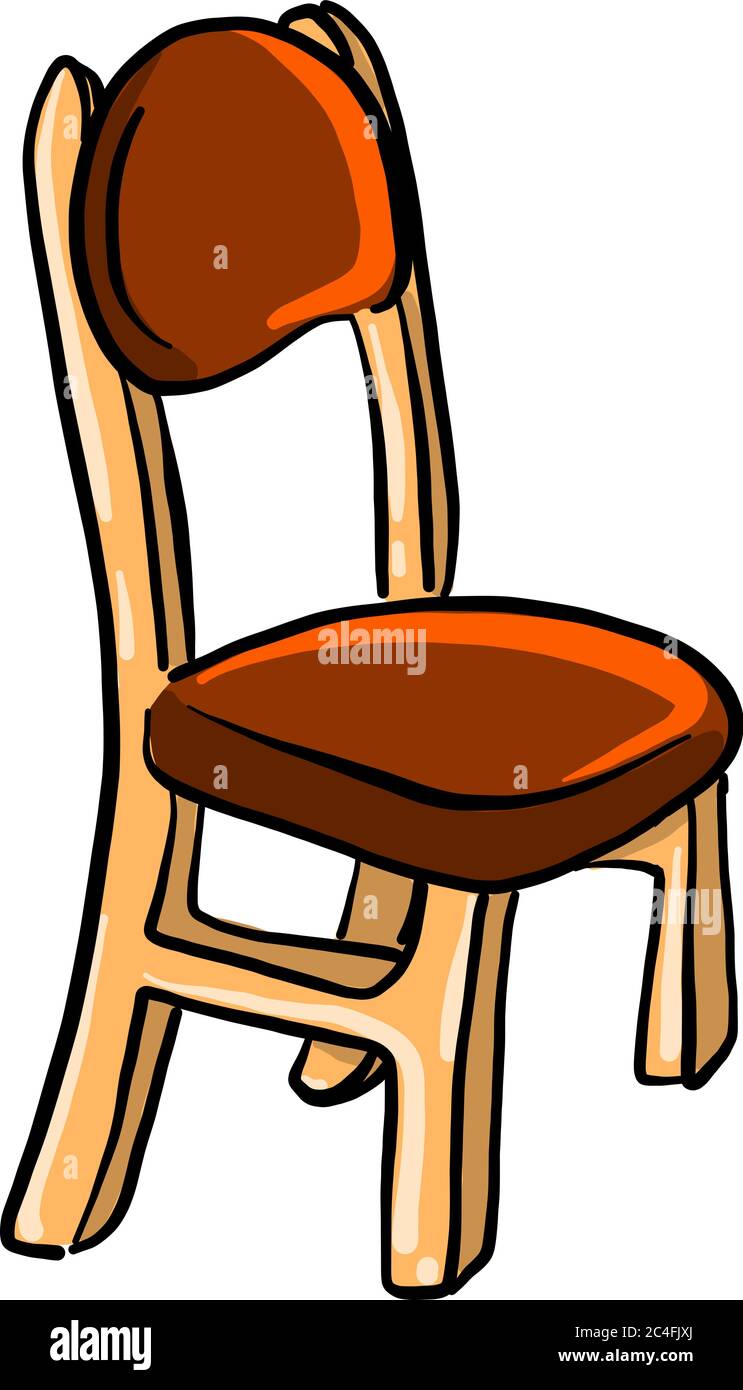 Wooden kitchen chair, illustration, vector on white background Stock ...