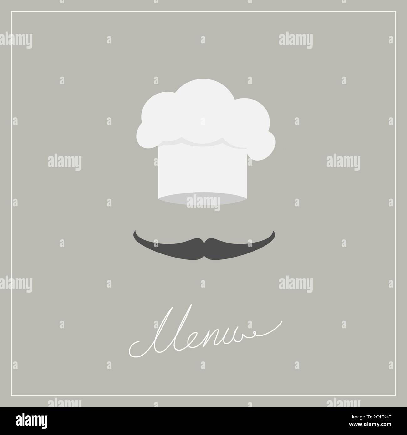 Chef in a cooking hat with text Menu. Vector illustration Stock Photo ...