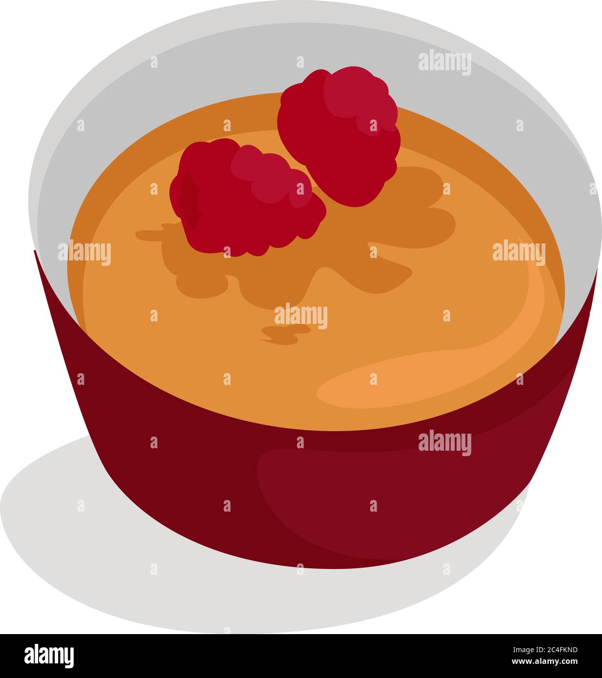 Creme brulee, illustration, vector on white background Stock Vector