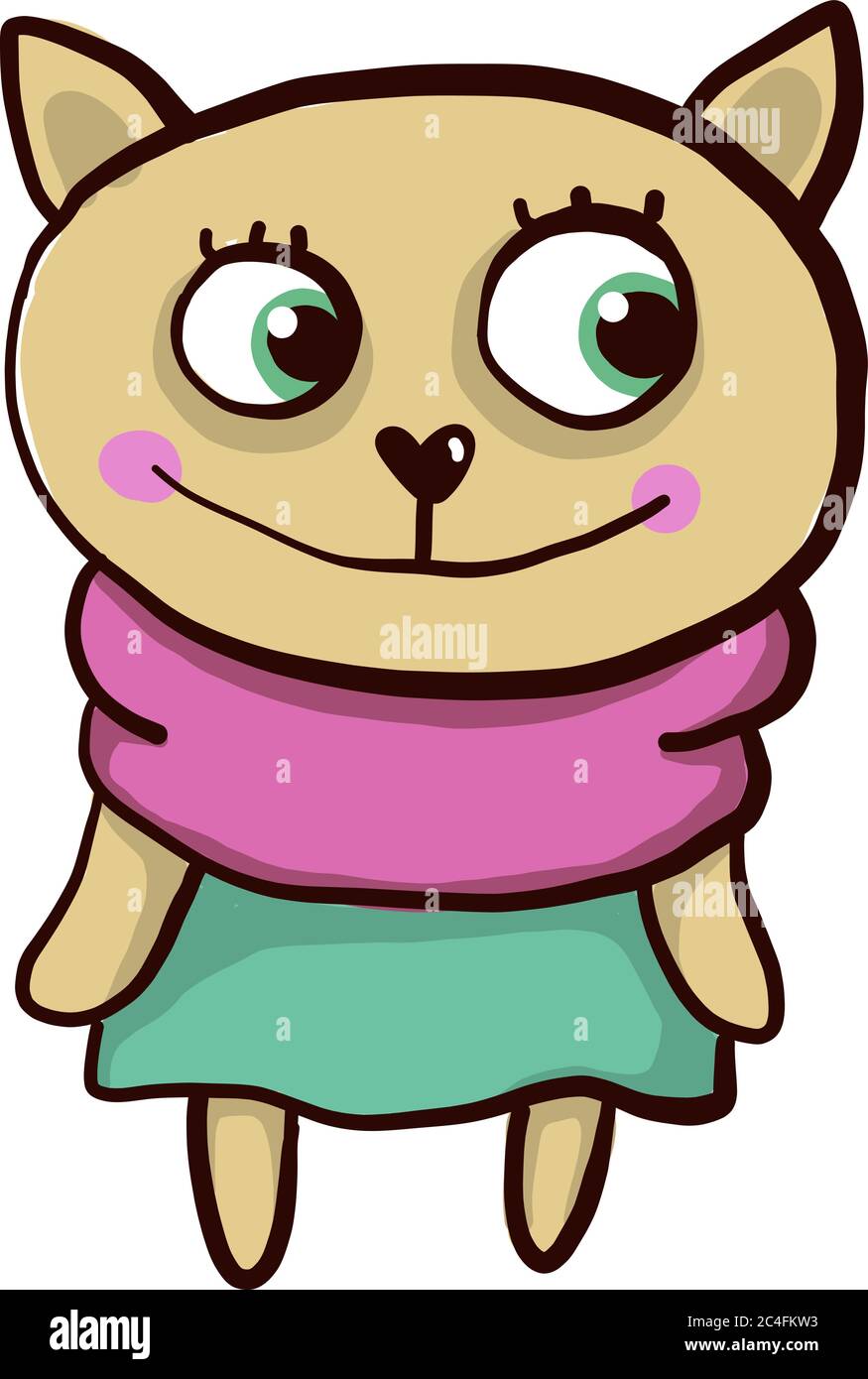 Cute cat, illustration, vector on white background Stock Vector Image ...