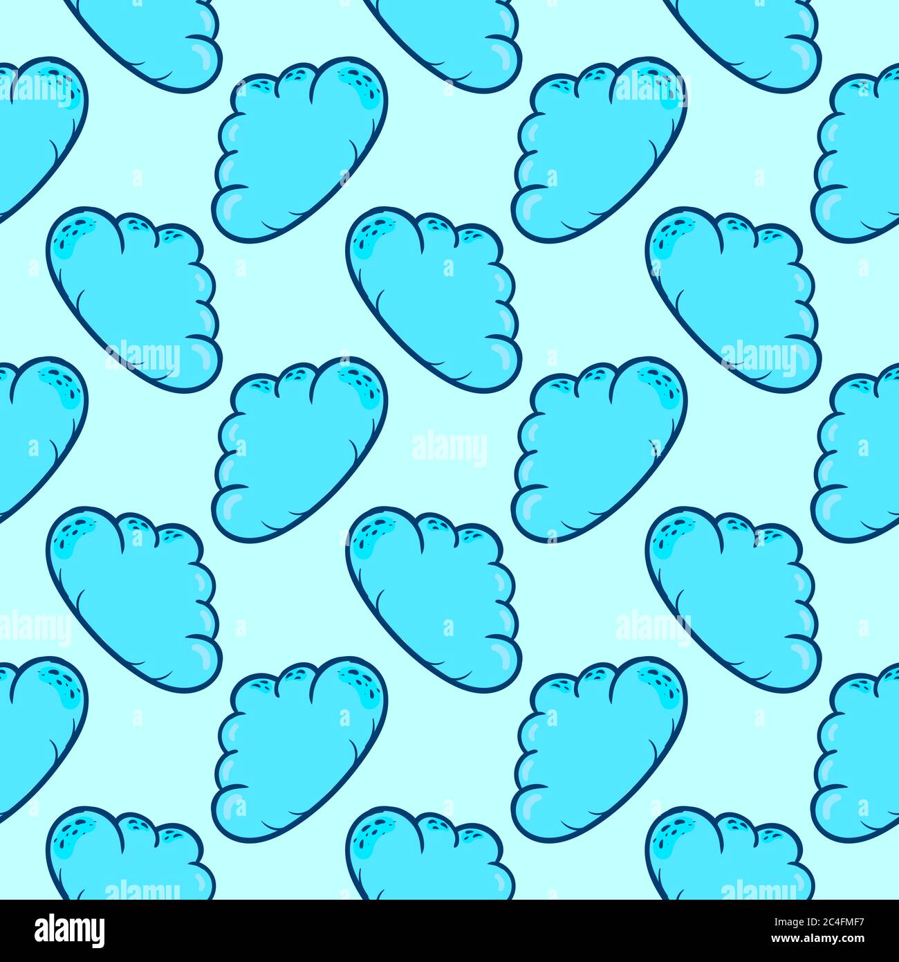 Clouds pattern, seamless pattern on blue background. Stock Vector