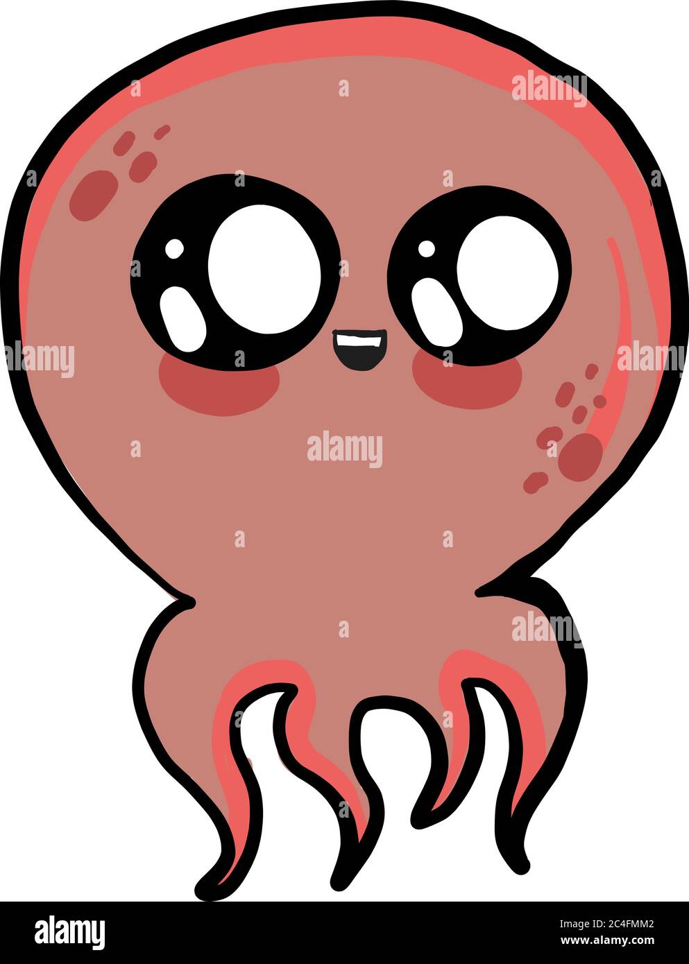 Cute octopus, illustration, vector on white background Stock Vector