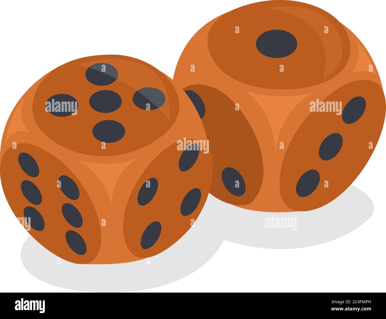 Orange dices, illustration, vector on white background Stock Vector ...