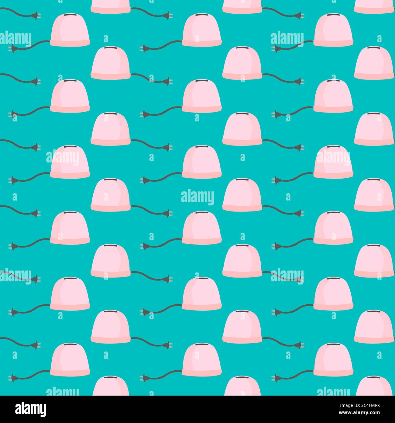 Toaster pattern, seamless pattern on blue background. Stock Vector