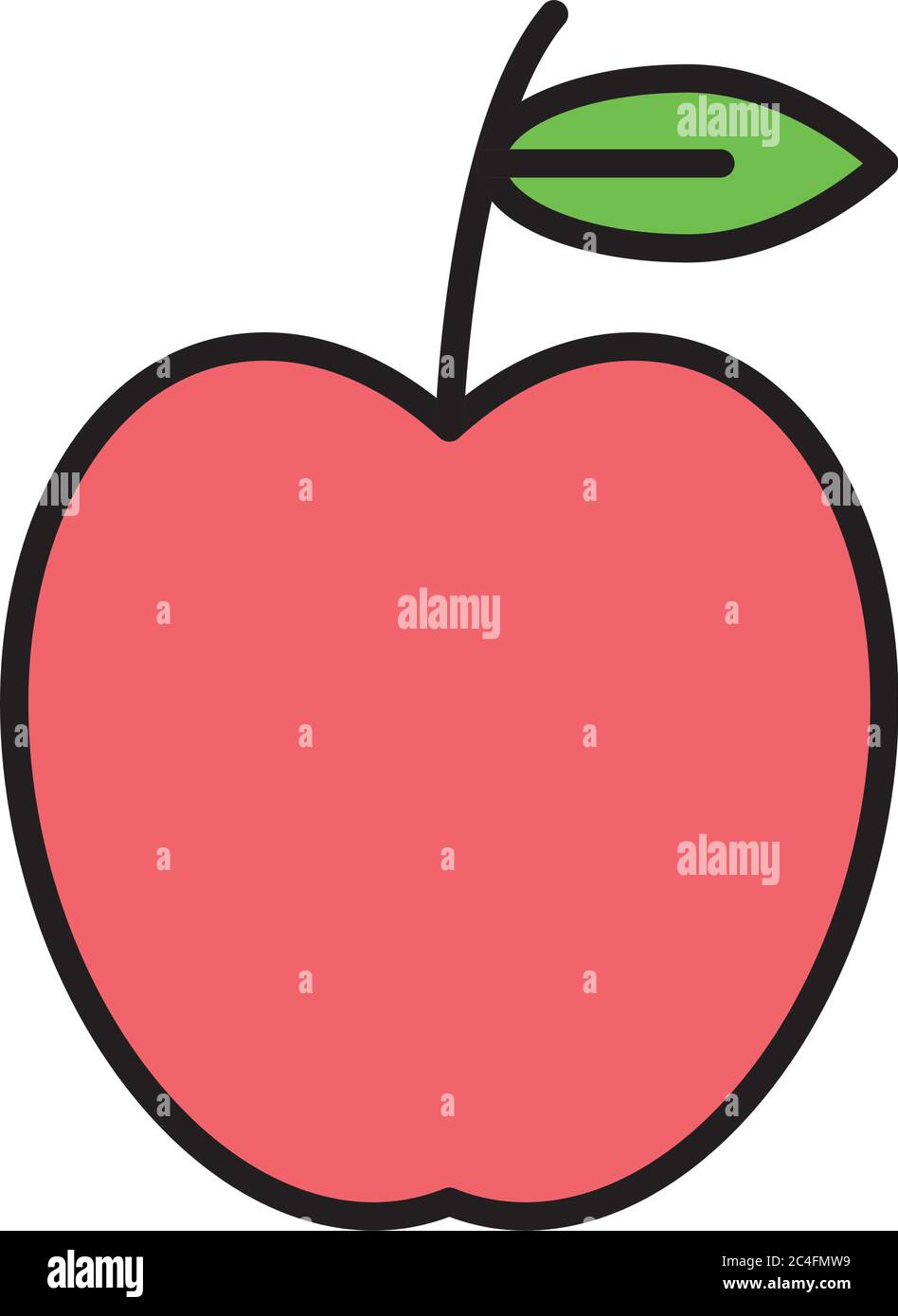 apple fresh fruit healthy food fill style vector illustration design ...