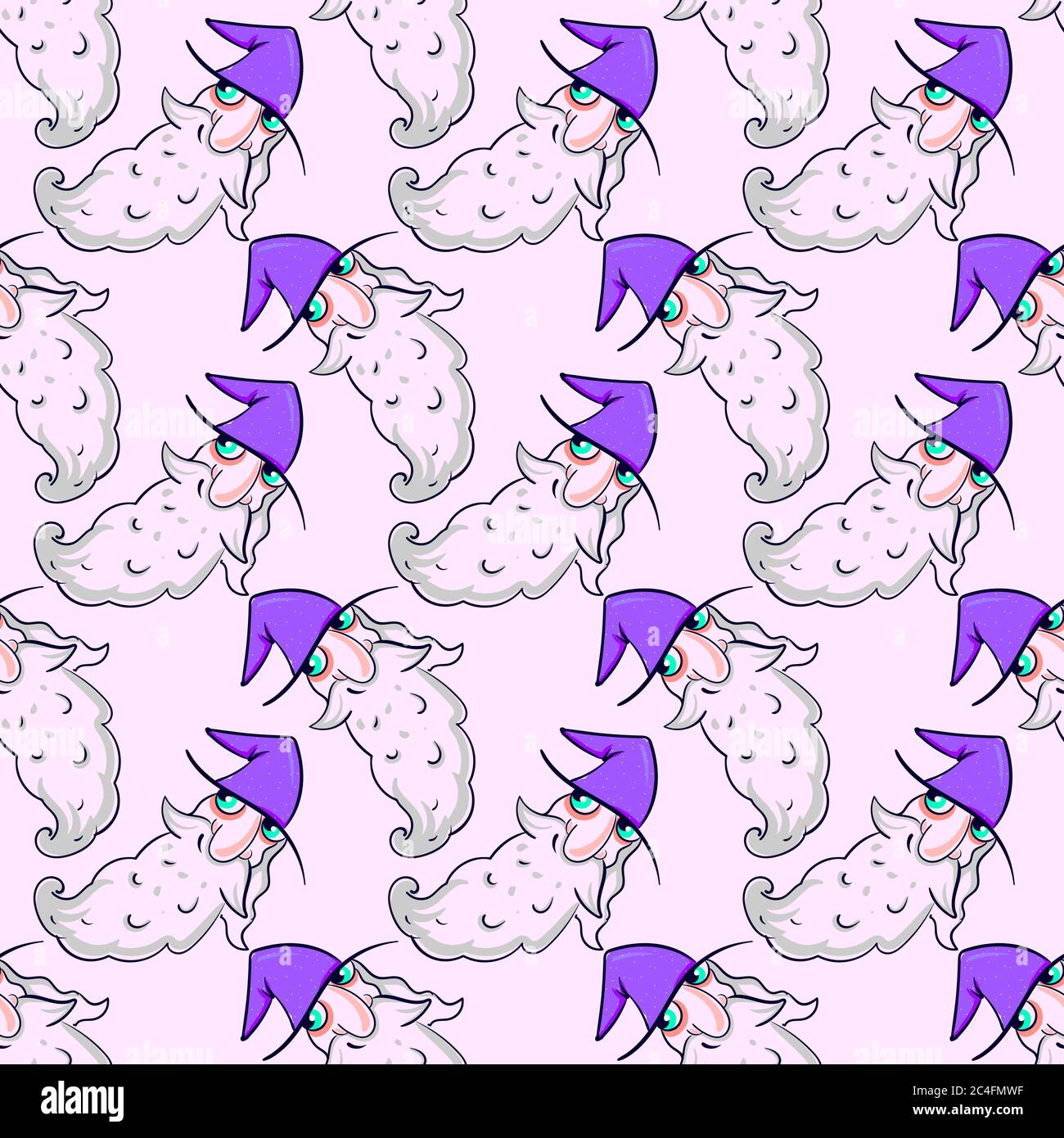 Wizard pattern, seamless pattern on violet background Stock Vector ...