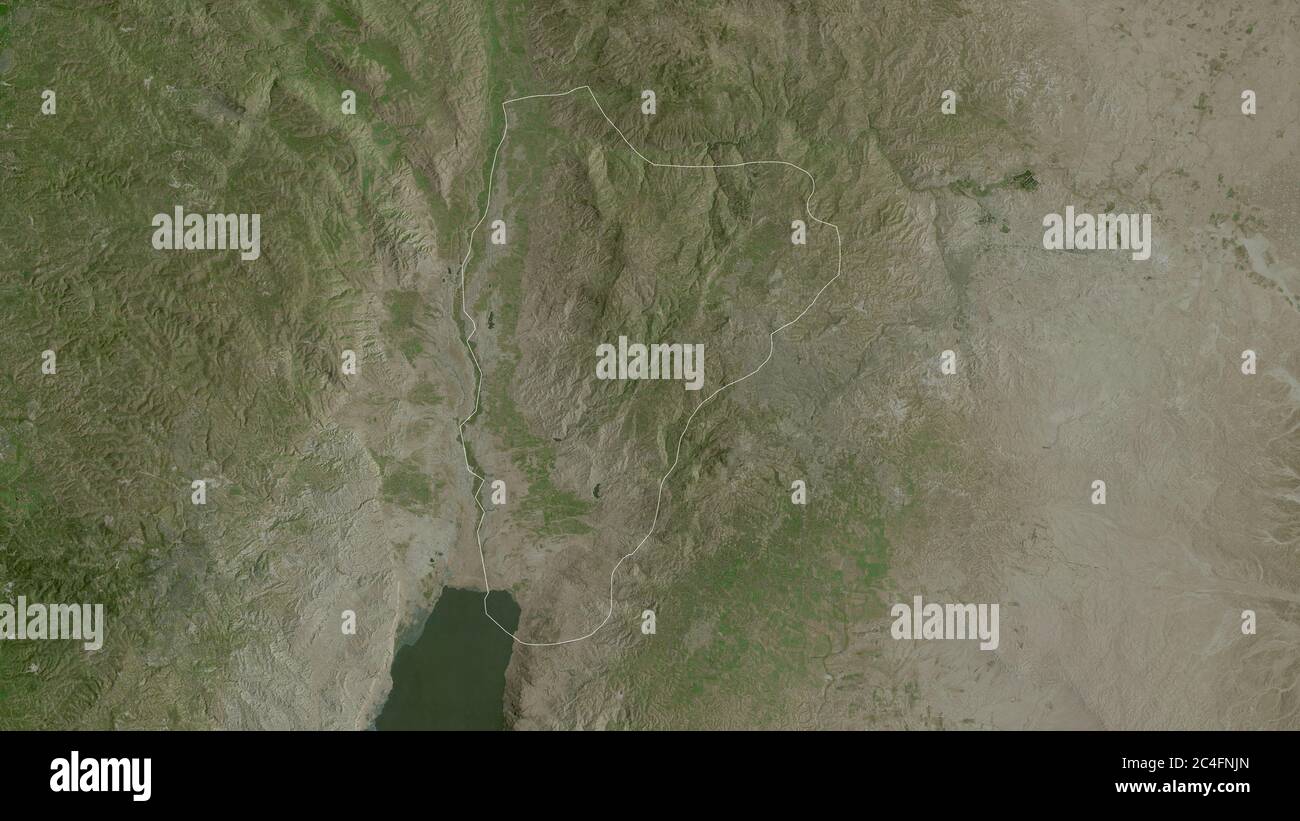 Balqa, province of Jordan. Satellite imagery. Shape outlined against ...