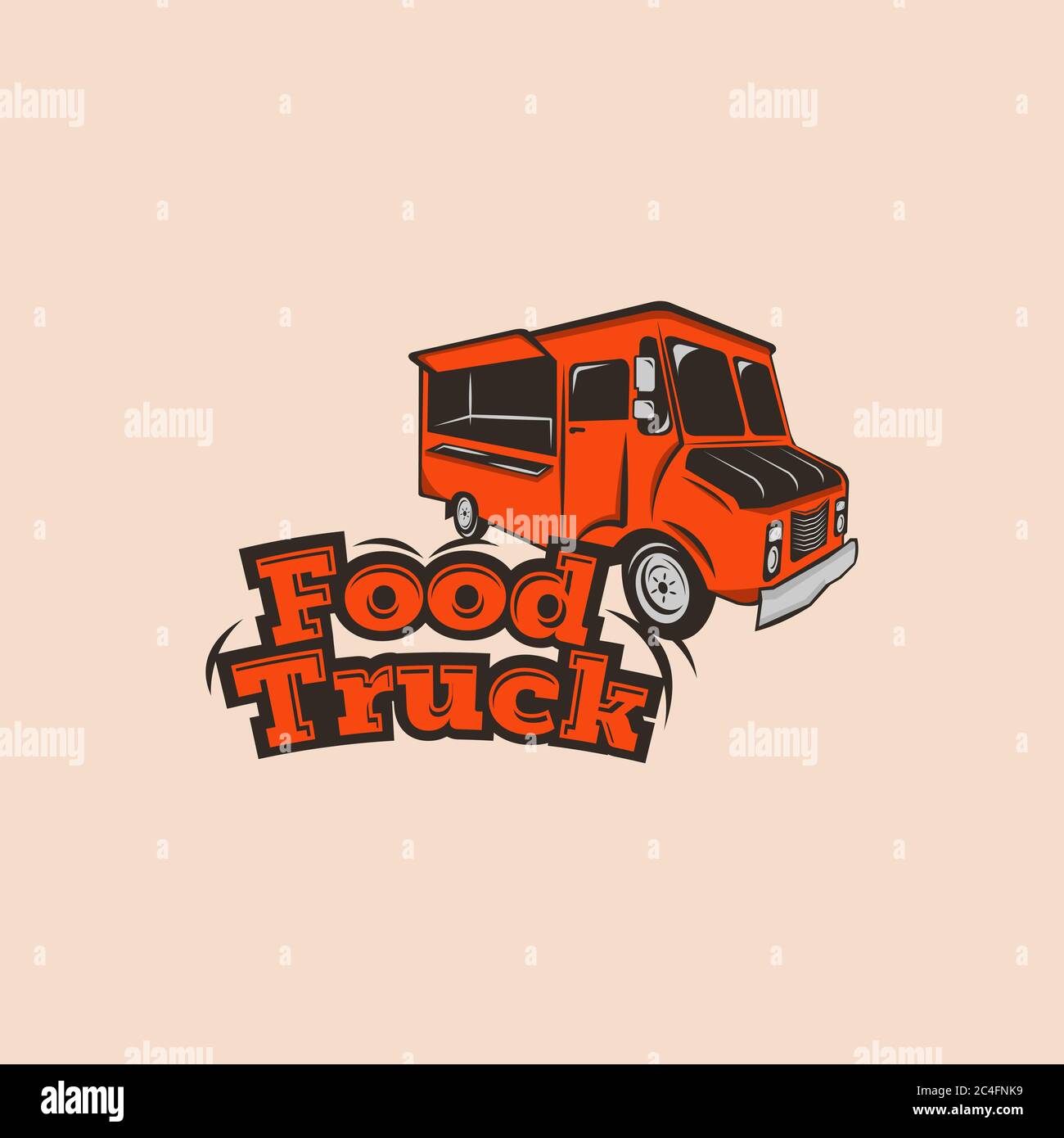 Vector illustration of street food truck graphic badge. Food old logo ...