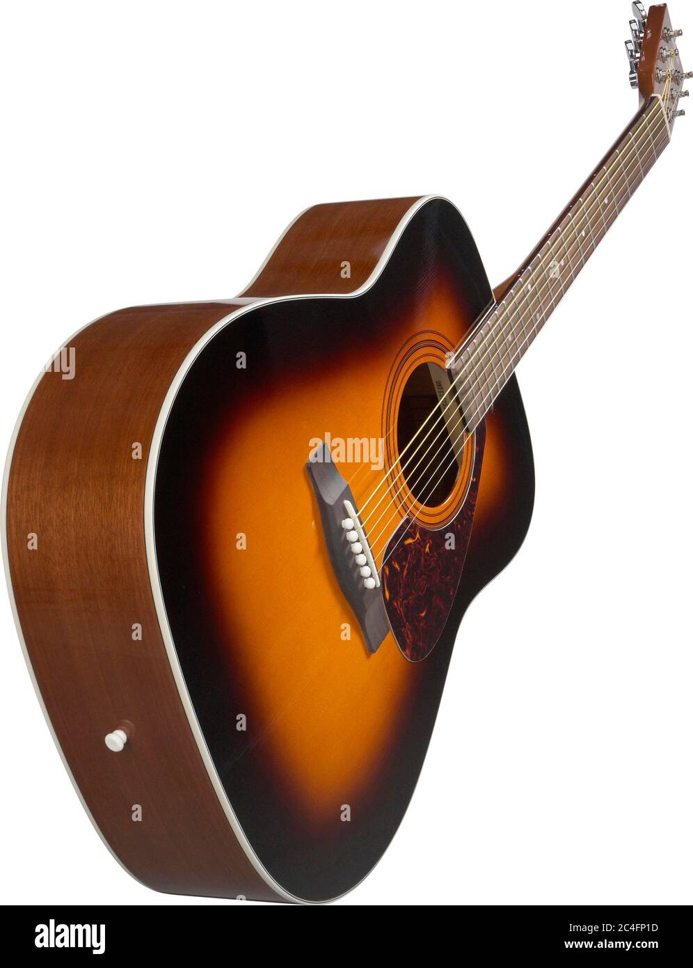 wooden acoustic guitar isolated on white background Stock Photo Alamy