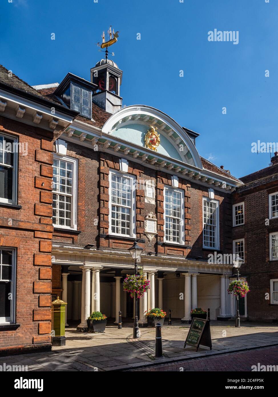 ROCHESTER, KENT, UK - SEPTEMBER 13, 2019: The front facade of Rochester Guildhall Museum, an historic 17th Century building located in the High Street Stock Photo