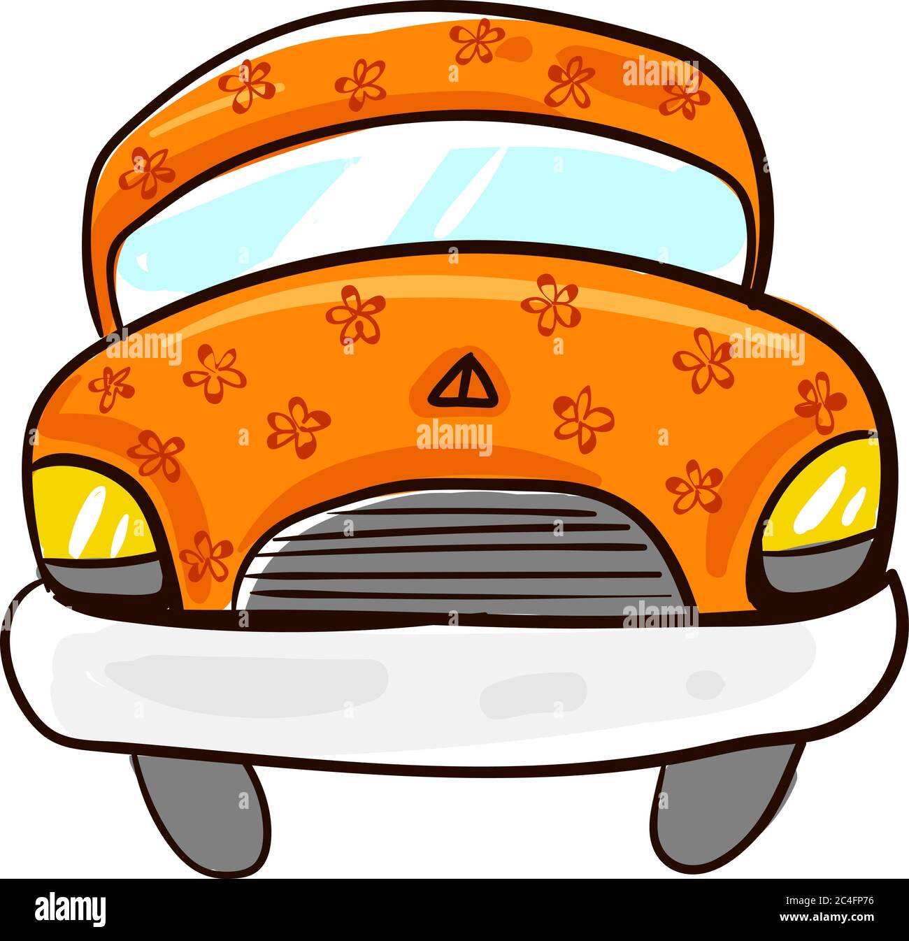 Orange car, illustration, vector on white background Stock Vector Image