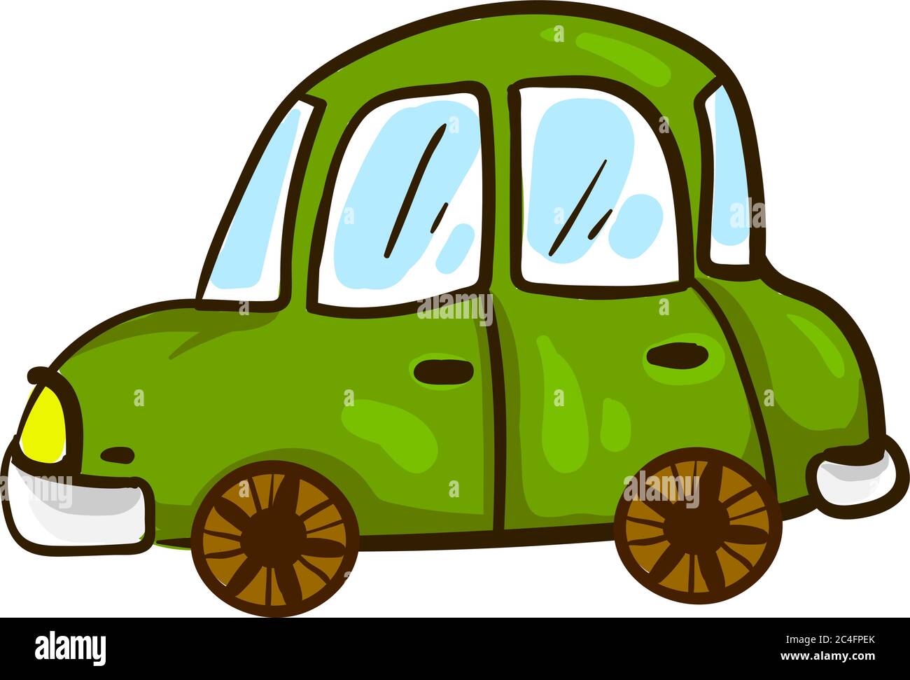 Green car, illustration, vector on white background Stock Vector Image ...
