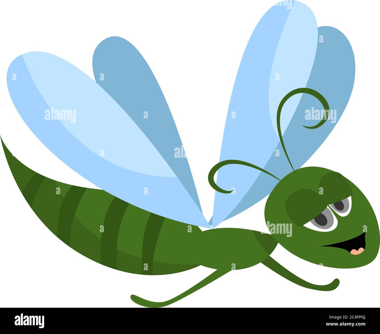 Grasshopper, illustration, vector on white background Stock Vector