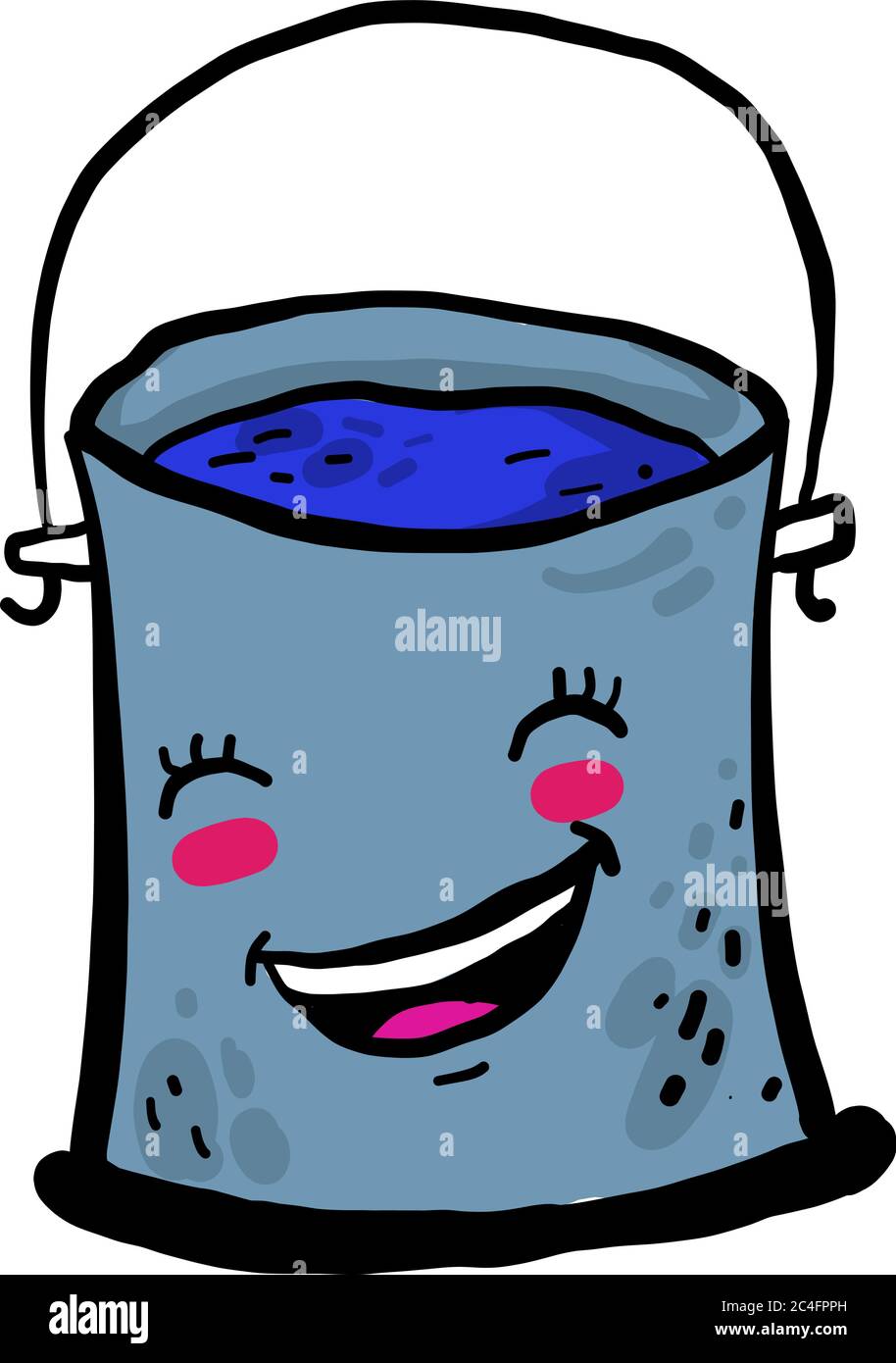 Happy paint can, illustration, vector on white background Stock Vector