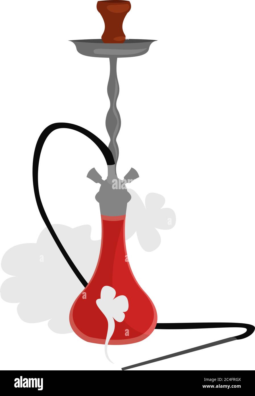 Hookah, illustration, vector on white background Stock Vector
