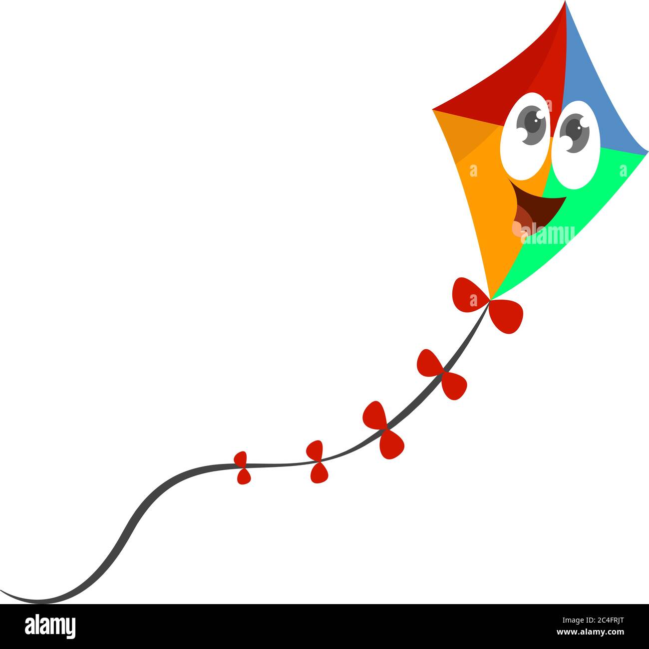 Flying kite, illustration, vector on white background Stock Vector