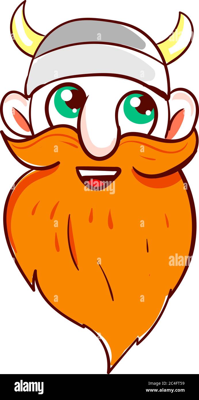 Happy viking, illustration, vector on white background Stock Vector