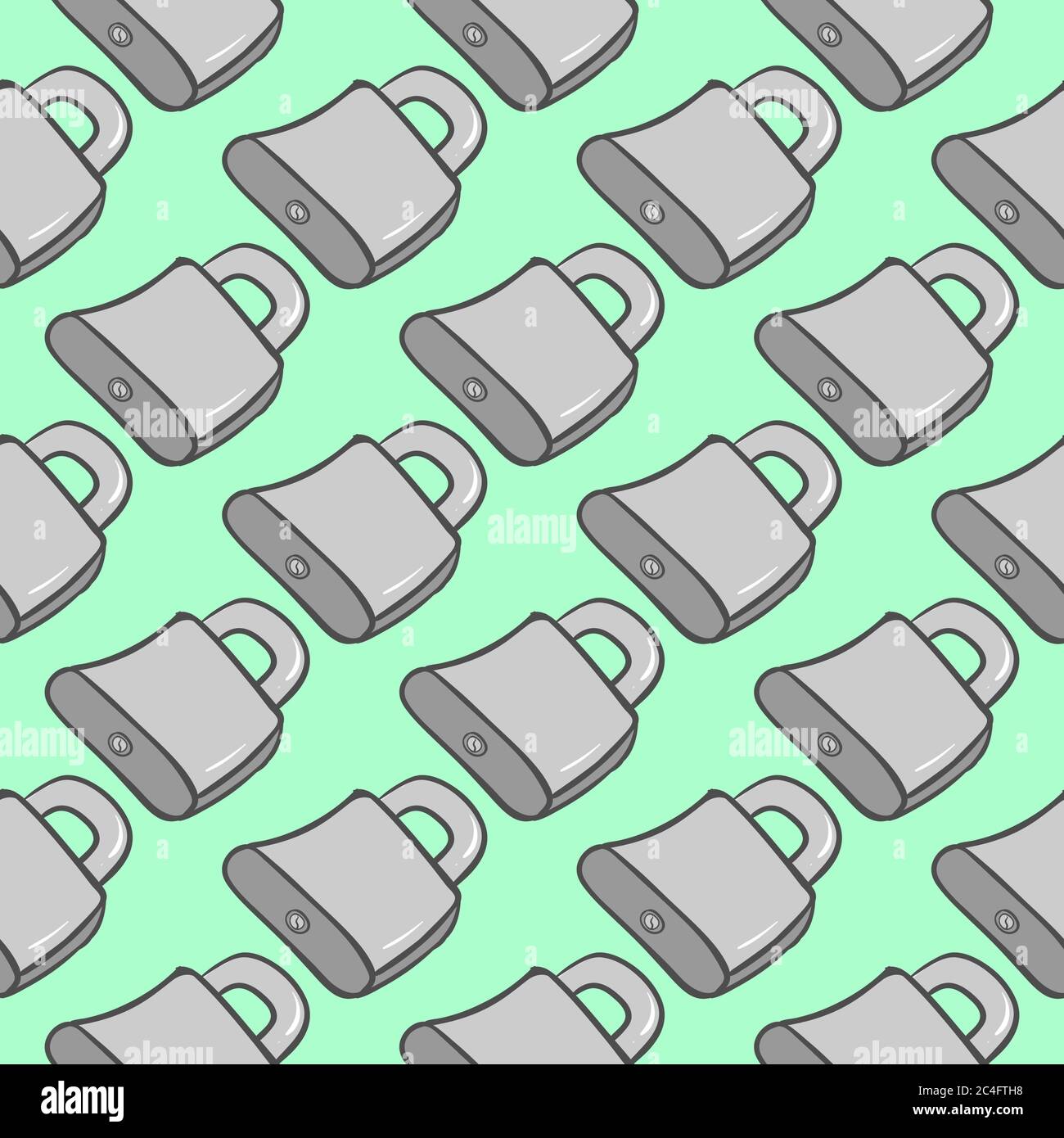 Metal locks, seamless pattern on green background. Stock Vector