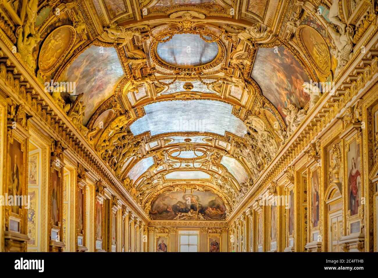 Galerie d'Apollon (Apollo Gallery) in the Louvre Museum Paris France Stock Photo