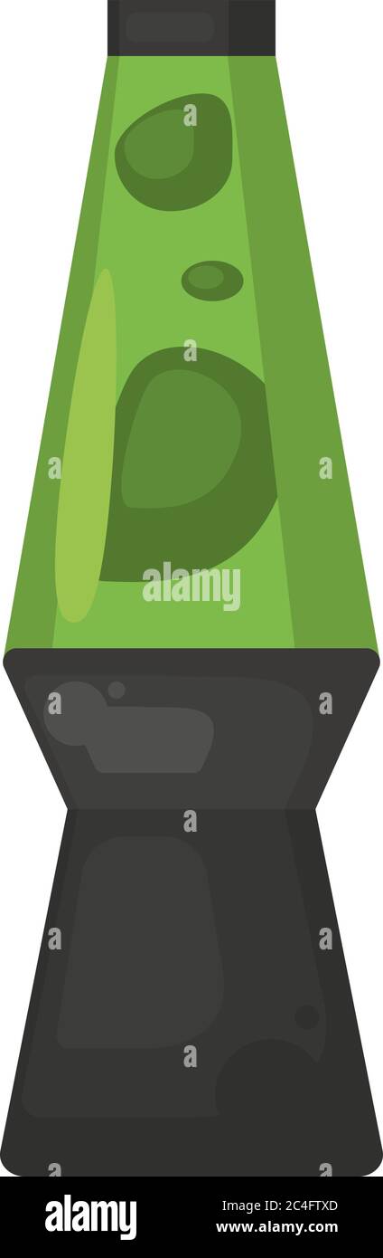 Green lava lamp, illustration, vector on white background Stock Vector