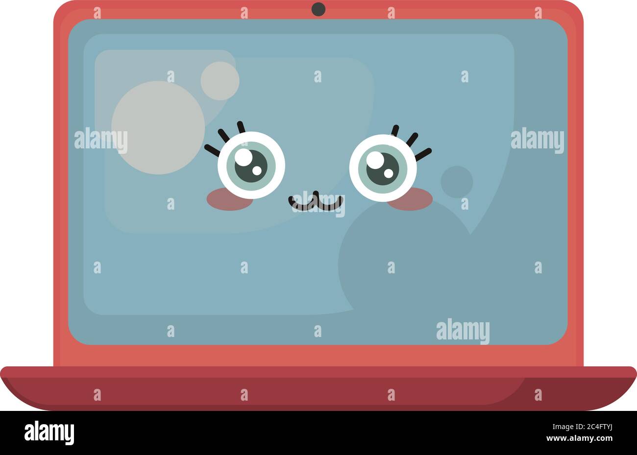Cute laptop, illustration, vector on white background Stock Vector