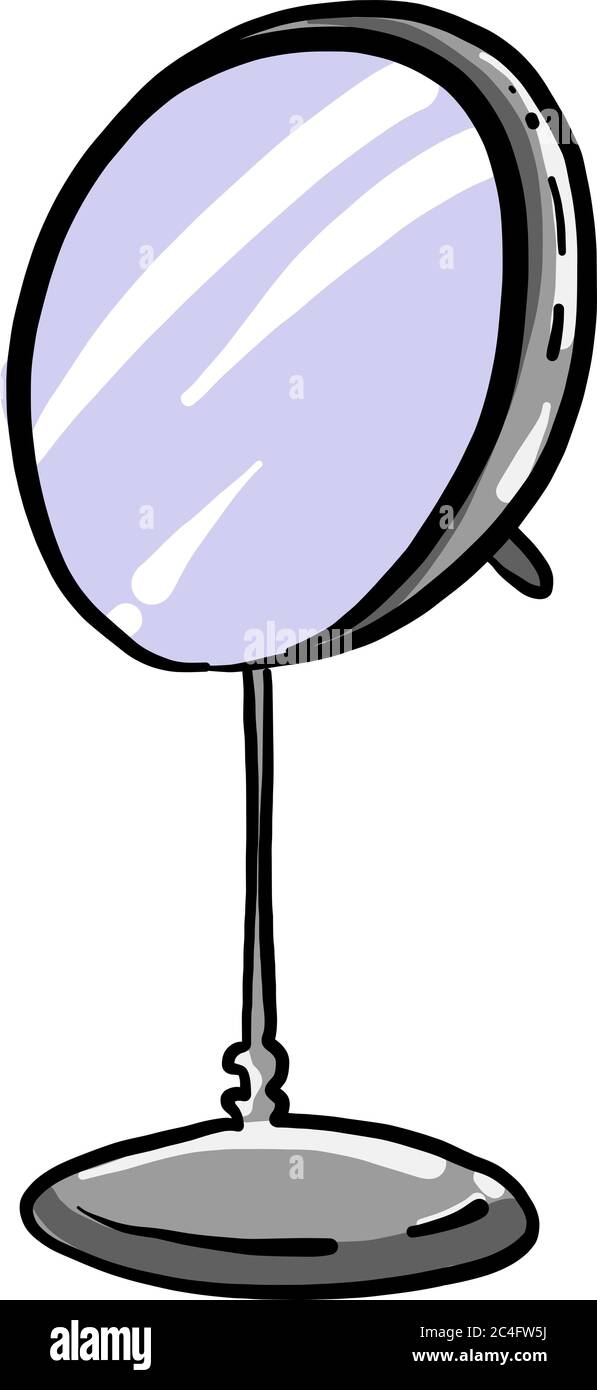 Round mirror, illustration, vector on white background Stock Vector