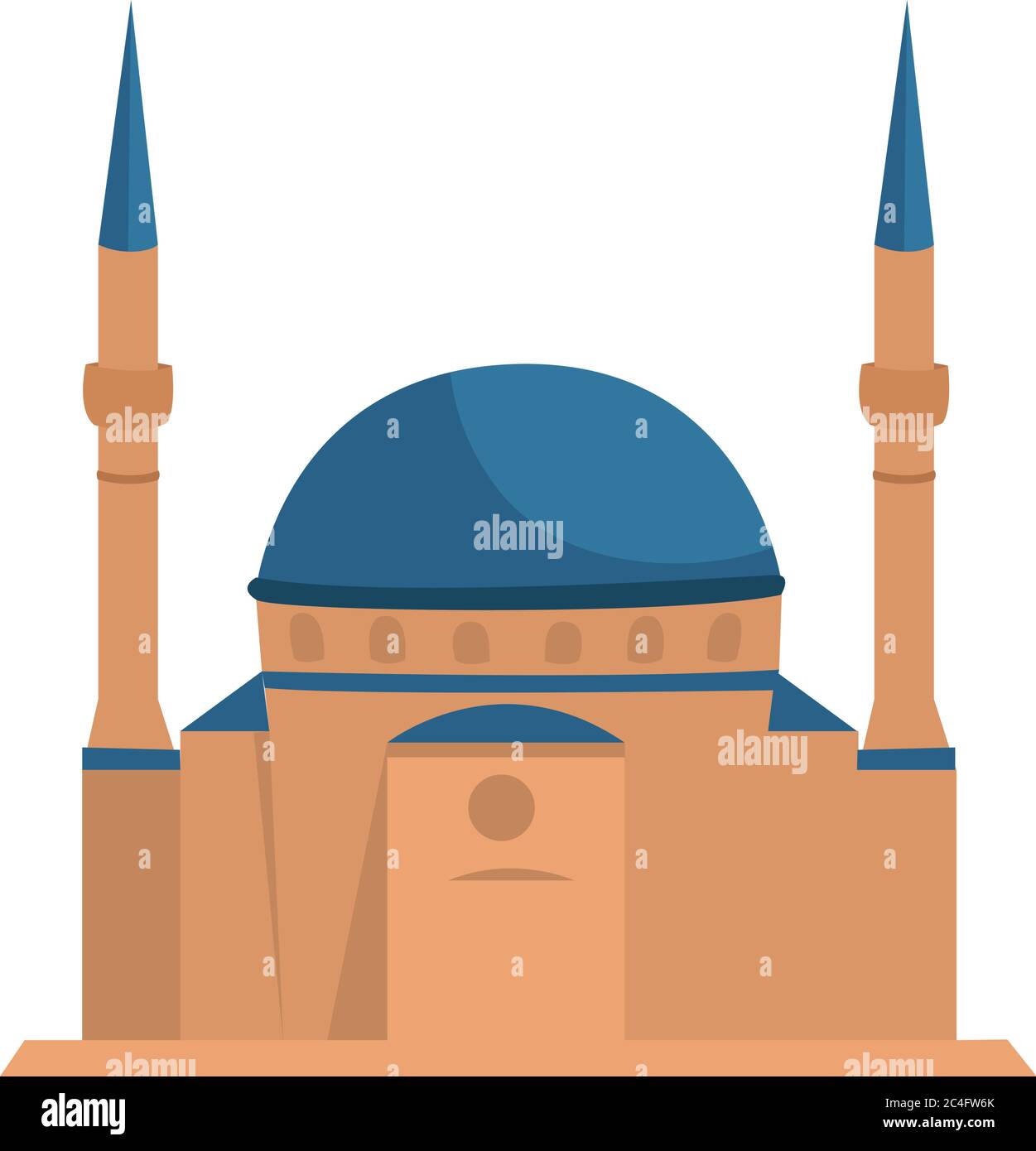 Mosque building, illustration, vector on white background Stock Vector