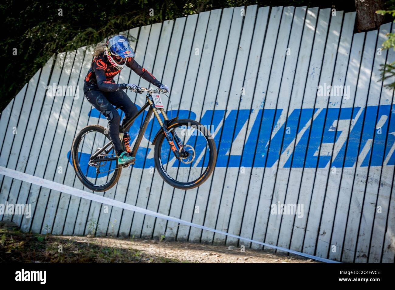 Downhill Mountain Bike Racing, Scotland Stock Photo