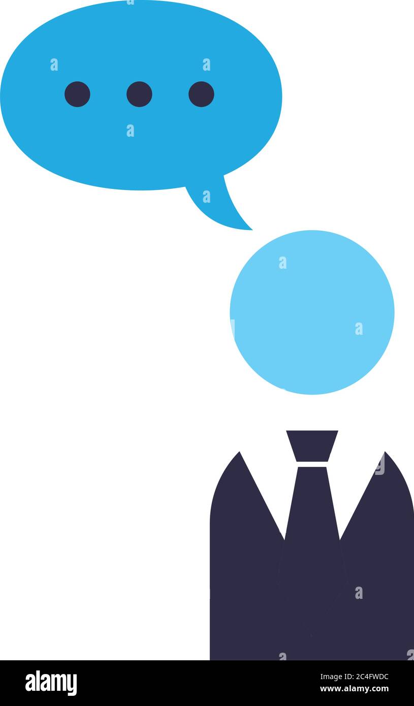 Businessman with bubble flat style icon design, Office business ...