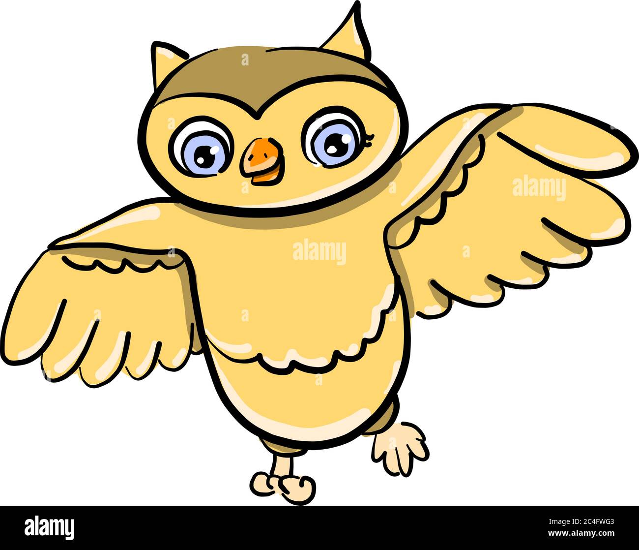 Flying owl, illustration, vector on white background Stock Vector Image ...