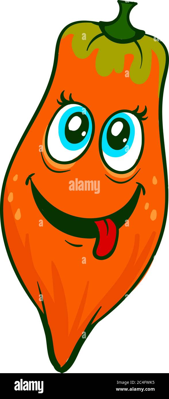 Happy papaya, illustration, vector on white background Stock Vector