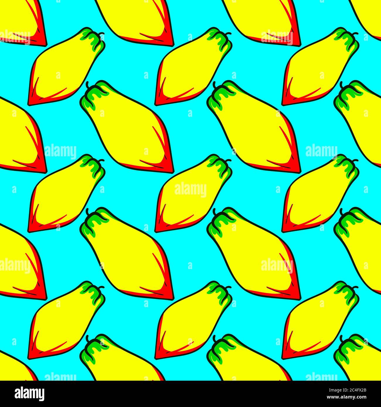 Papaya pattern, seamless pattern on blue background. Stock Vector
