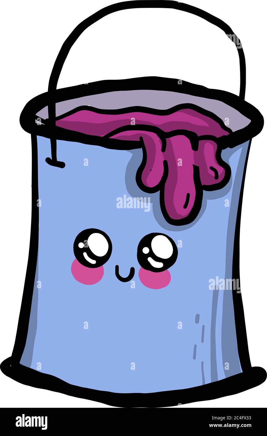 Cute paint can, illustration, vector on white background Stock Vector