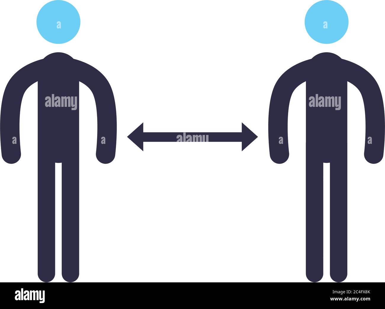 Social distancing between avatars flat style icon design of Covid 19 ...