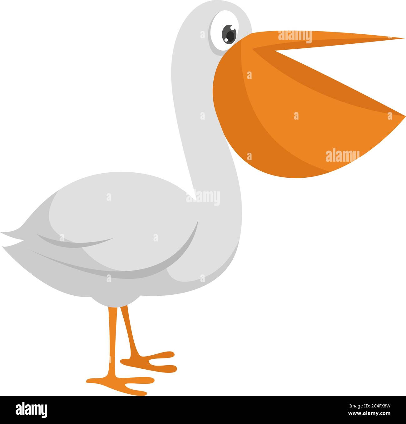 Pelican  bird, illustration, vector on white background Stock Vector