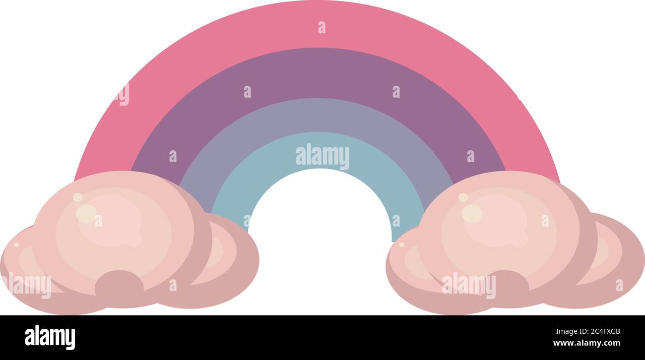 Rainbow after rain, illustration, vector on white background Stock Vector