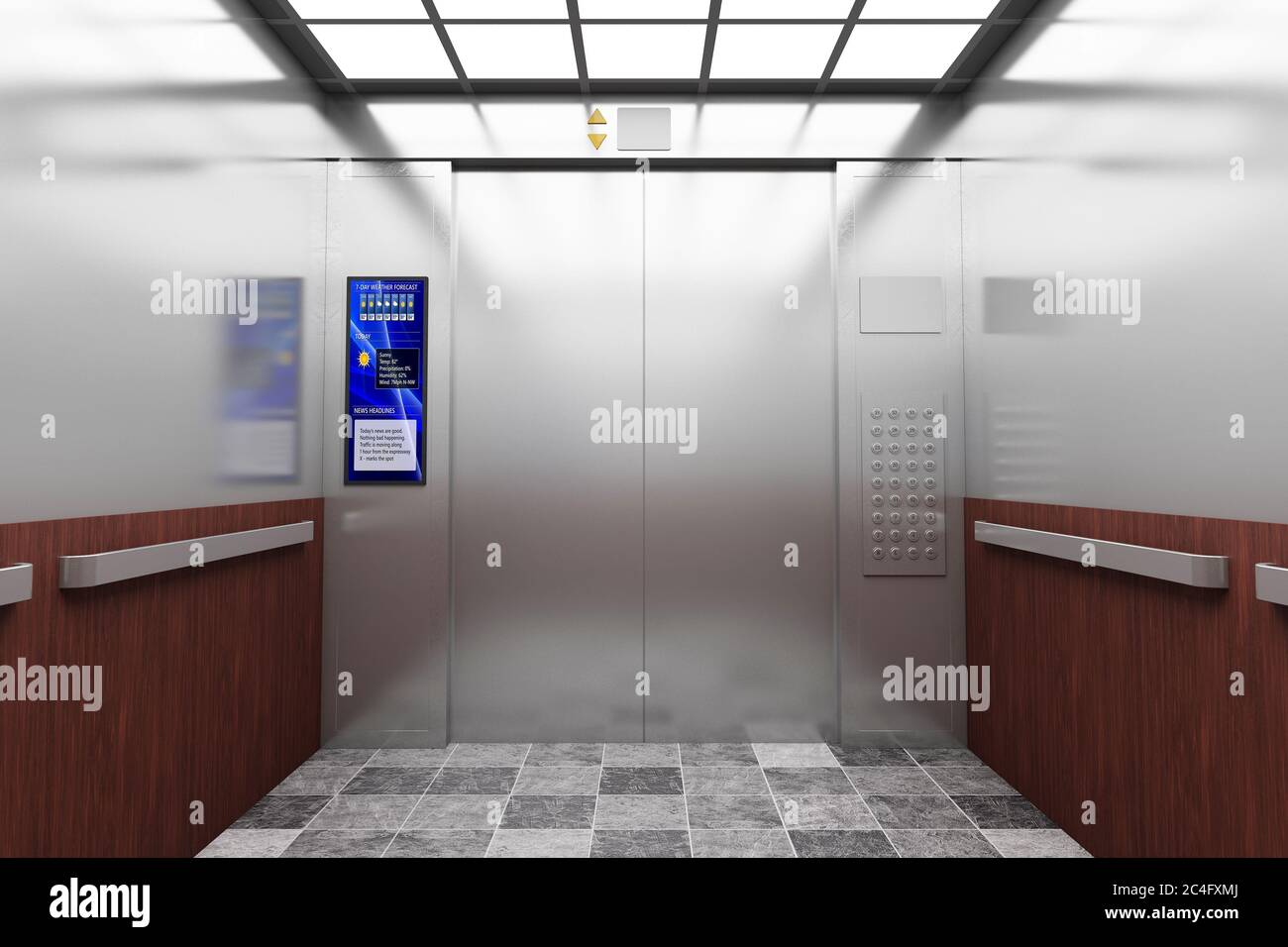 3D render of a modern elevator Stock Photo